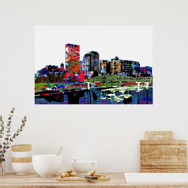 Póster Dayton, Ohio en graffiti (Cocina)