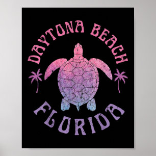 Póster Daytona Beach Florida Turtle vacaciones de verano