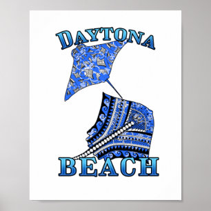 Póster Daytona Beach Florida Vacation Tribal Stingray
