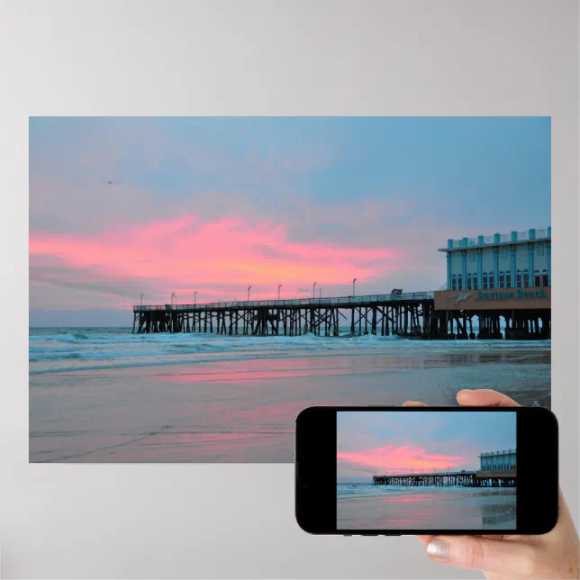 Póster Daytona Beach Main Street Pier Sunrise Poster Zazzle.es