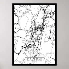 Póster Dazhou China City Map