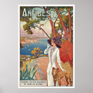 Póster d'Azur francés de Antibes Côte del poster del