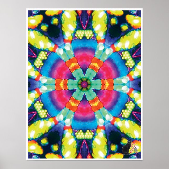 Póster Dazzle Kinetic Collage Kaleidoscope Poster (Frente)