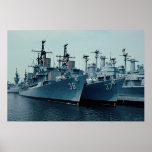 Póster DDG 37 Farragut, DDG 38 Luce, Philadelphia Reserve