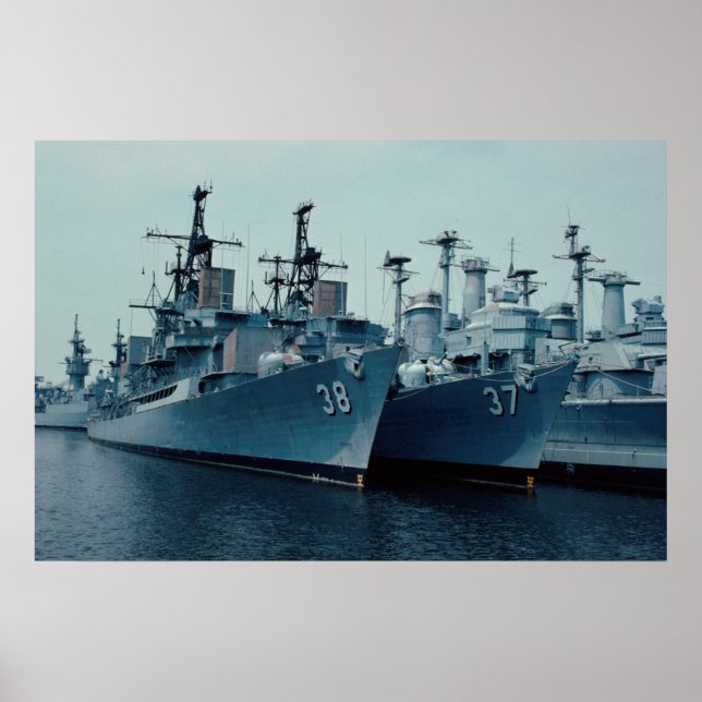 Póster DDG 37 Farragut, DDG 38 Luce, Philadelphia Reserve (Frente)