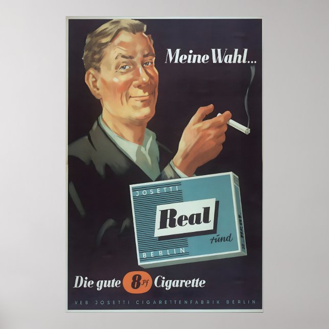 Póster DDR Cigarette Advertisement Poster My choice Real (Frente)