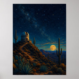 Póster de 12x16 del Observatorio del Desierto bajo