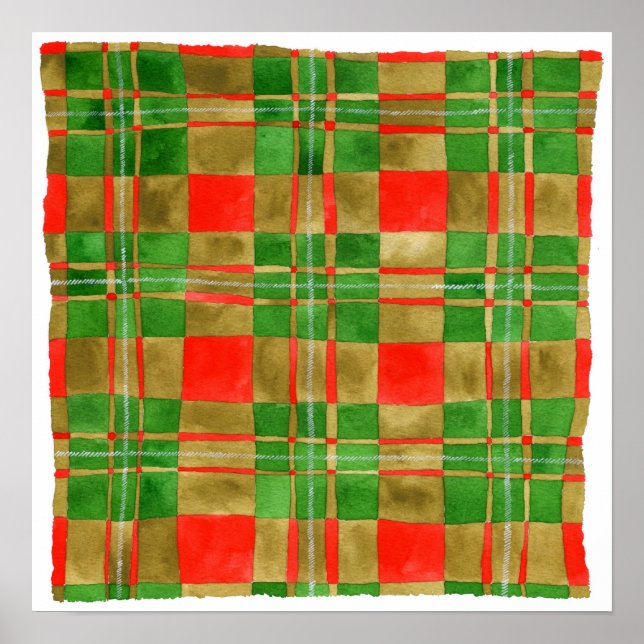 Póster de 16" x 16" del Tartán Mac Gregor (Frente)