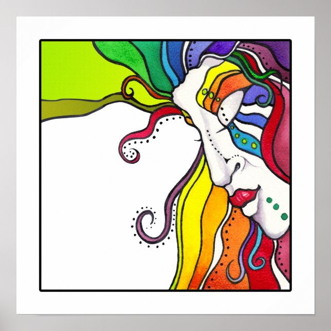 Póster de 16" x 16" Electra Pop Art Diva (Frente)