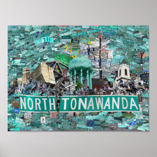 Póster de 16x12, calles de North Tonawanda NY