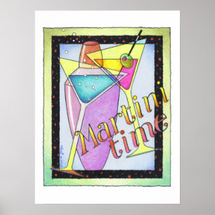 PÓSTER DE 18"x24" - HORA DEL MARTINI, Cócteles