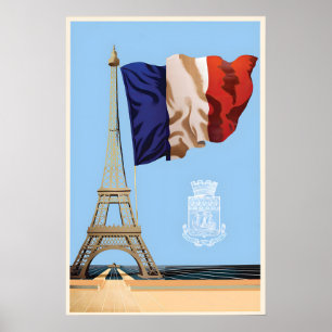 Póster de 1945 celebrando la liberación de Francia
