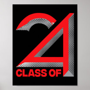 Póster De 2024 Shirt Graduation Senior High School Colleg
