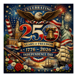 Póster de 250 años de libertad (1776–2026)