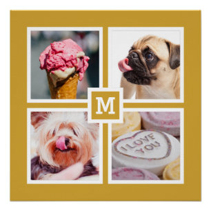 POSTER de 4 FOTOS y MONOGRAMAS