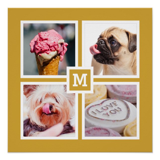 POSTER de 4 FOTOS y MONOGRAMAS (Anverso)