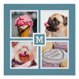POSTER de 4 FOTOS y MONOGRAMAS
