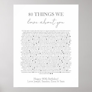 Póster de 80 cosas que amamos de ti