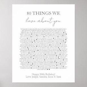 Póster de 80 cosas que amamos de ti