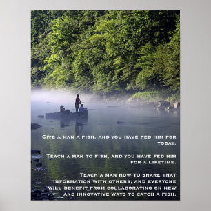 Póster Dé a hombre un pescado