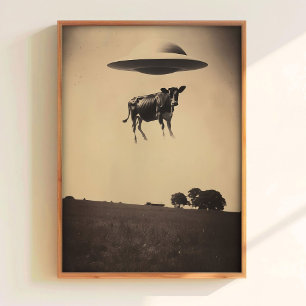 Póster de Abducción de Vaca Arte de Abducción OVNI