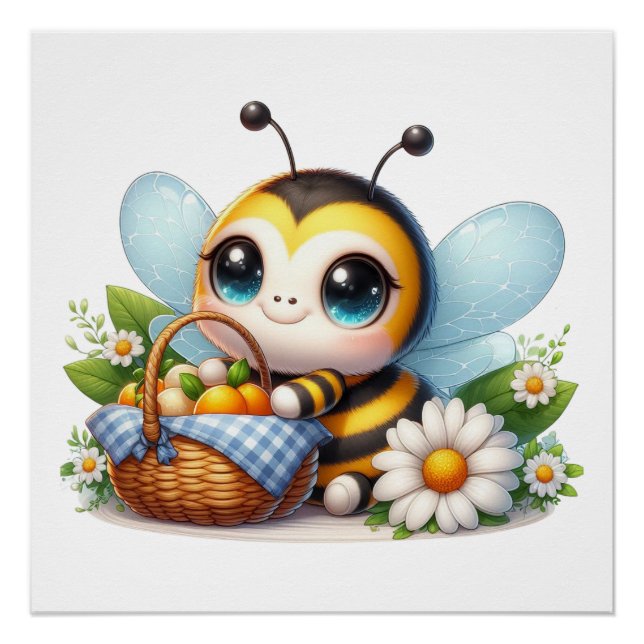 Póster de abeja melífera lindo (Anverso)