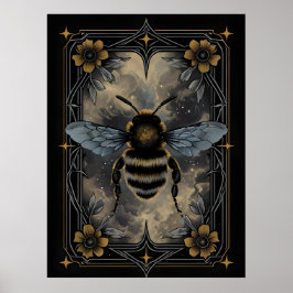 Poster de abejas celestes - Arte de insectos botán
