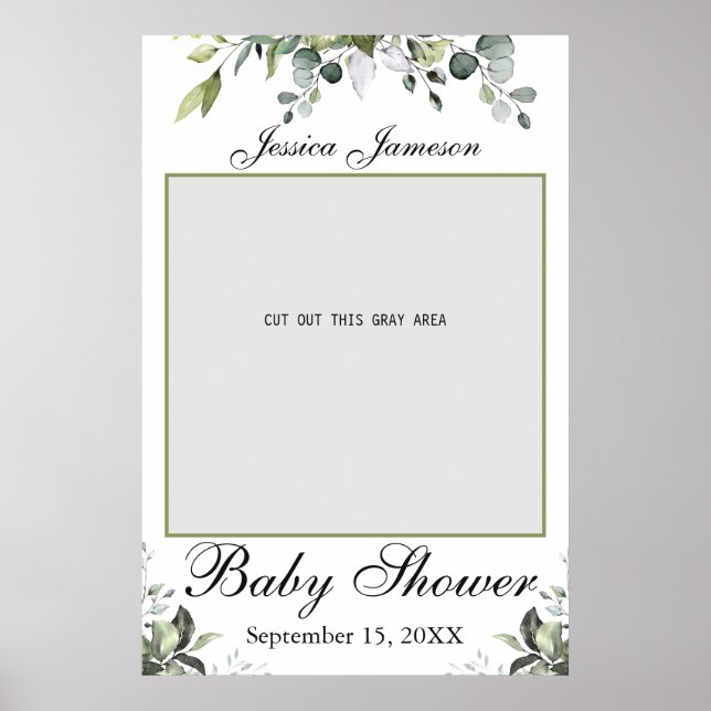 Póster de accesorio de foto para baby shower de Eu (Frente)