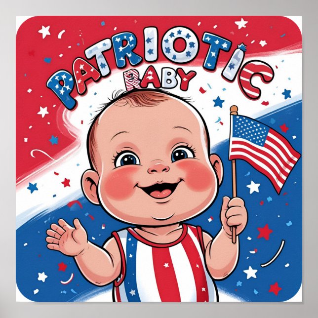 Póster de accesorio para foto de bebé patriota (Frente)