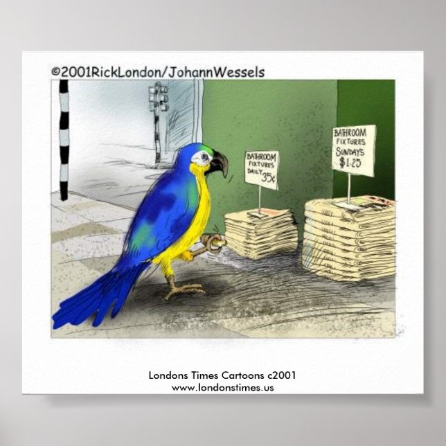 Póster de Accesorios de Baño de Loro (Frente)