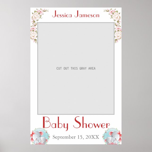 Póster de accesorios de foto de shower de bebé con (Frente)