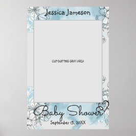 Póster de accesorios de fotografía de baby shower 