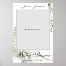 Póster de accesorios de fotografía de baby shower 