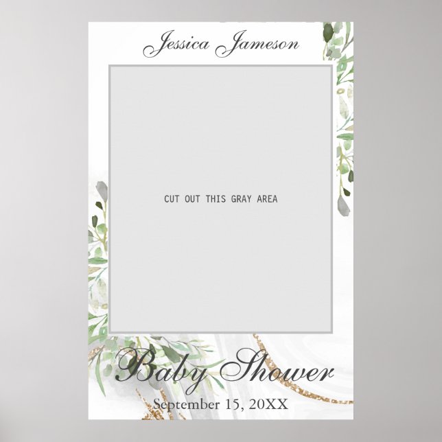 Póster de accesorios de fotografía de baby shower  (Frente)
