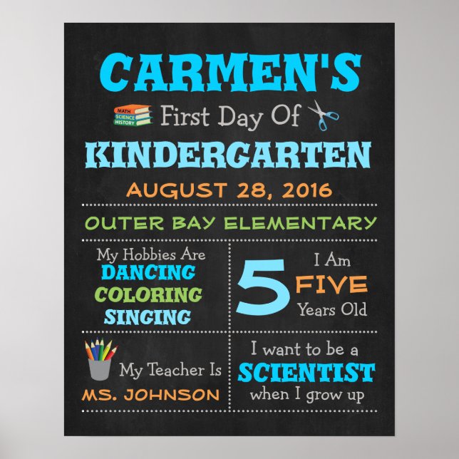 Póster de accesorios fotográficos para niños en el (Frente)