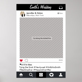Póster de accesorios para cabina de fotos con marc