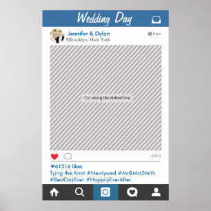 Póster de accesorios para cabina de fotos con marc