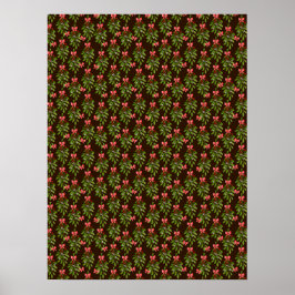 Póster de acebo de Navidad