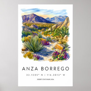 Póster de Acuarela de Anza-Borrego Anza-Borrego Vi