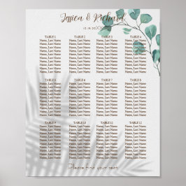 Póster de acuarela de eucalipto