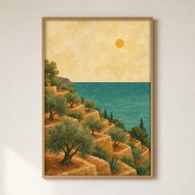 Póster de acuarela de Terrace de Olivar Cottagecor