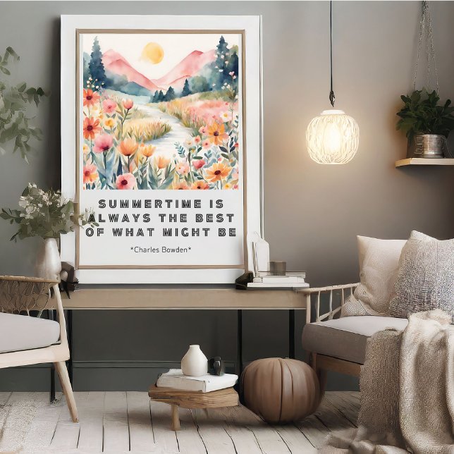 Póster de Acuarela de Verano es Siempre el Mejor (Summertime Is Always The Best Watercolor Poster)