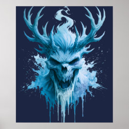 Póster de Acuarela del Demonio de Hielo