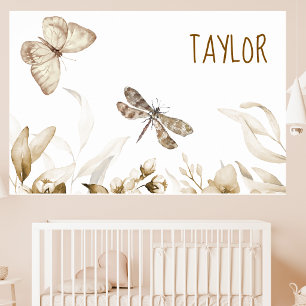 Póster de Acuarela Vintage Sepia Floral para Guard