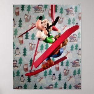 Póster de adorno de árbol de Papá Noel Pato Danny