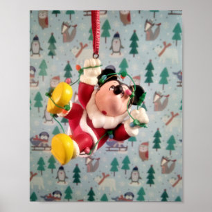 Póster de adorno de árbol de Papá Noel Pato Danny