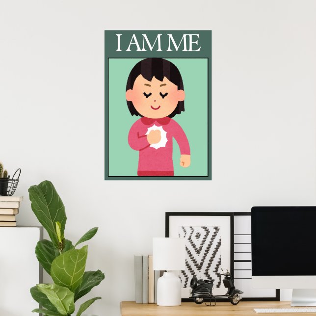 Póster de Afirmación de Amor Propio (Oficina en casa)