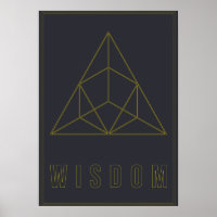 Póster de afirmación de sabiduría origami geométri