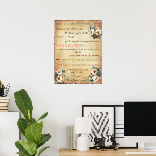 Póster de agradecimiento de boda Familia y Amigos