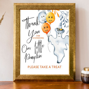 Póster de agradecimiento para baby shower de Hallo